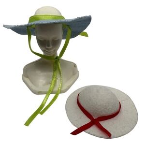 Vintage 1982 Mattel Doll Hats Lot of 2 Miniature Hats for‎ Fashion Dolls Barbie